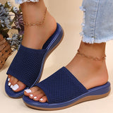 Xajzpa - Women Sandals Knitting Low Heels Sandals Summer Chaussure Femme Soft Bottom Silppers Slip On Wedges Shoes Women Summer Footwear