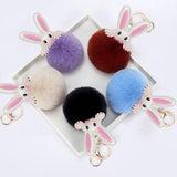 Xajzpa - Car Keychain Accessories Lovers Rabbit Bags Hangings Female Genuine Imitate Bunny Fur Hairball Suit Rabbit Pendant Bunny Gifts