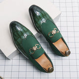 Xajzpa - Autumn Green Loafers Men Slip-on Nubuck Leather Luxury Brand Thick Bottom Pointed Toe Fashion Designer Leather Shoes Casual