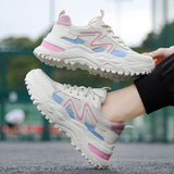 Xajzpa - Women Chunky Sneakers White Vulcanize Shoes Plus Size 35-43 Female Platform Running Sneakers Ladies Black Casual Shoes