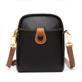 Xajzpa - Women Solid Color Cow Leather Shoulder Crossbody Bags Designer 2 Zipper Genuine Leather Small Purse Fashion Ladies Handbags