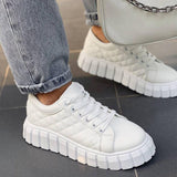 Xajzpa - Big Size Women Shoes Flats Oxford Female Spring Autumn White Platform Shoes Loafers Ladies Casual Shoes Woman Fashion Sneakers