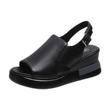 Xajzpa - Women Summer Style Thick Bottom Buckle Strap Black Sandal
