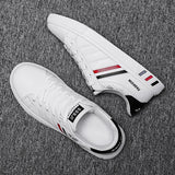 Xajzpa - Men&#39;s Casual Shoes Lightweight Breathable Men Shoes Flat Lace-Up Men Sneakers White Business Travel Unisex Tenis Masculino