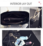 Xajzpa - Luxury Handbags Women PU Leather Bag Geometry Pattern Pendant Handtassen Sweet Ladies Top Hand Bags Hgih Quality