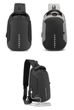Xajzpa - Men PVC Multifunctional Shoulder Bags Travel Pack Waterproof USB Sling Chest Bag Messenger Crossbody Pack For Male Female Women