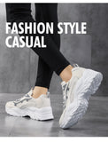 Xajzpa - Sneakers Women Vulcanize Shoes New Female Black White Platform Thick Sole Running Casual Ladies Shoes Tenis Feminino