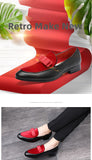 Xajzpa - New Loafers Men Shoes PU Colorblock Fashion Business Casual Wedding Party Daily Faux Suede Elegant Bow Classic Dress Shoes