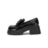 Xajzpa - 2023 Women&#39;s Great Quality Black Summer Chunky Shoes Large Size Platform Loafers Shoes Designer Casual Pumps Square High Heels