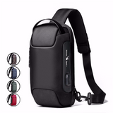 Xajzpa - Men Oxford Sling Backpack Rucksack Knapsack Bags with USB Charge Port Anti-theft Travel Male Motorcycle Messenger Chest Pack Bag
