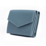Xajzpa - Short Three Fold Leather Wallet New Fashion Women's Cowhide Cabinet Color Contrast Multi Card Pocket Wallet