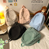 Xajzpa - Simple Solid Color Backpack Women Waterproof Nylon School Bags For Teenager Girls Bookbag Lady Travel Backbag Shoulder Bag