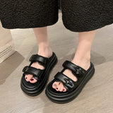 Xajzpa - Slippers for Women 2023 Summer New Fashion New Designer Platform Slippers Female Solid Color Fashion Casual Flip Flops Women