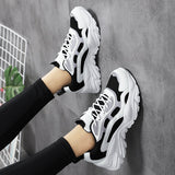 Xajzpa - Sneakers Women Vulcanize Shoes New Female Black White Platform Thick Sole Running Casual Ladies Shoes Tenis Feminino