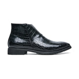 Xajzpa - Men's Boots Zip Black Brown Low-heeled Business Handmade Cowboy Boots Botas De Trabajo Hombre Shoes for Men