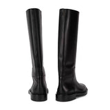 Xajzpa - INS Women Knee High Boots Genuine Leather High Heeled Autumn Winter Warm Shoes Woman Snow Motorcycle Boots Shoes