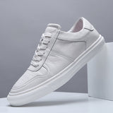 Xajzpa - Men Casual Shoes Luxury Brand Fashion Black White Sneakers Men 100% COw Leather Breathable Soft Walking Footwear