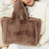 Xajzpa - Luxury Large Tote Women's Bag Fashion Fuax Fur Lady Shoulder Handbag Soft Plush Warm Winter Shopper Bag Crossbody Bags for Women