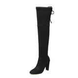 Xajzpa - Autumn Winter New Women High Heels Chelsea Boots Fashion Over The Knee Chunky Warm Sock Boots Sexy Pumps Ladies Shoes Botas