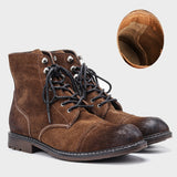 Xajzpa - Genuine Leather Men Boots American Style Paratrooper Boots Soft Leather Men Winter Boots