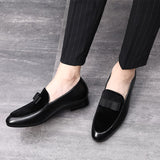 Xajzpa - New Loafers Men Shoes PU Colorblock Fashion Business Casual Wedding Party Daily Faux Suede Elegant Bow Classic Dress Shoes