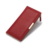Xajzpa - Leather Slim Thin Wallet Long Wallet Women Card Holder Wallet Fashion Phone Wallet Female Clutch Money Bag Ladies Purse Gift