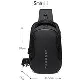 Xajzpa - Men PVC Multifunctional Shoulder Bags Travel Pack Waterproof USB Sling Chest Bag Messenger Crossbody Pack For Male Female Women