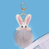 Xajzpa - Car Keychain Accessories Lovers Rabbit Bags Hangings Female Genuine Imitate Bunny Fur Hairball Suit Rabbit Pendant Bunny Gifts