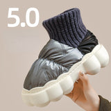 Xajzpa - Winter Boots for Women Chunky High Heels Ladies Shoes Thick Platform Waterproof Comfortable Soft Warm Fur Female Snow Boot