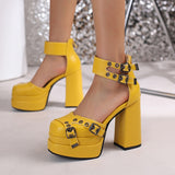Xajzpa - New Luxury Buckle Women Pumps Ankle Strappy Zip High Heels Platform Fashion Sexy Summer Shoes Sandals Design