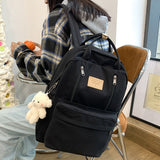 Xajzpa - Preppy Backpack Women Fashion Youth Korean Style Shoulder Bag Laptop Backpack Schoolbags for Teenager Girls Boys Travel Bookbag