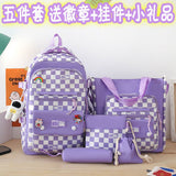 Xajzpa - 5Pcs/set  Backpack for Boys Girls School Backpack Teenager Student Rucksack Shoulder Bag Pencil Bags