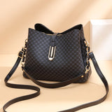 Xajzpa Fashion Vintage Bucket Type Women Shoulder Bag PU Leather Leisure Female Top Hand Bags Solid Color Crossbody Bag