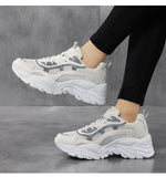 Xajzpa - Sneakers Women Vulcanize Shoes New Female Black White Platform Thick Sole Running Casual Ladies Shoes Tenis Feminino