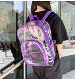 Xajzpa - Transparent PVC Set Bag Waterproof Backpack Unisex Large Capacity Backpack Solid Clear Backpack Couple Fashion Bagback Designer