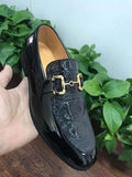 Xajzpa - New Loafers Metal Decoration Slip-On Breathable Wedding Black Pu Leather Size 38-46 Handmade Mens Loafers