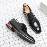 Xajzpa - Men Fashion Oxford Shoes Party Wedding Shoes Classic Business Formal Pointed Leather Shoes Man Boss Social Office Shoes