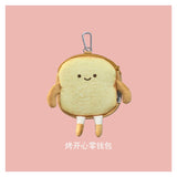 Xajzpa - Creative Bread Toast Plush Shoulder Bag Girls Coin Purse Card Holder Female Casual Cute Cartoon Handbags Storage Crossbody Tote