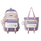 Xajzpa - Fashion Women Backpack Multilayer Large Capacity School Bag For Girls Cute Pendant Shoulder Bags Waterproof Travel backpacks