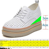 Xajzpa - 7cm Females Natural Genuine Leather Platform Sneakers Wedge Heels Rubber Hollow Breathable Summer Women Casual Shoes Dress