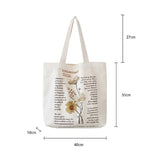 Xajzpa - Retro Literary Canvas Women's Shoulder Shopper Bag Fashion Large Cotton Eco Shopping Ladies Handbags Tote Bags for Women