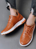 Xajzpa - Autumn Casual Shoes Men's New Korean Version Of Fashion Shoes Leather Breathable Front Lace Men's Shoes Men's Shoes