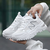 Xajzpa - Women Chunky Sneakers White Vulcanize Shoes Plus Size 35-43 Female Platform Running Sneakers Ladies Black Casual Shoes