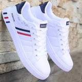 Xajzpa - Men's Casual Shoes Lightweight Breathable Men Shoes Flat Lace-Up Men Sneakers White Business Travel Unisex Tenis Masculino