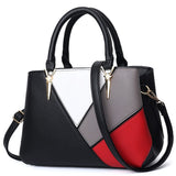 Xajzpa Fashion Square PU Leather Women Hand Bag Geometric Design Patchwork Color Female Shoulder Bag Crossbody Bag