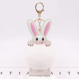 Xajzpa - Car Keychain Accessories Lovers Rabbit Bags Hangings Female Genuine Imitate Bunny Fur Hairball Suit Rabbit Pendant Bunny Gifts