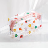 Xajzpa - Clear Makeup Bag Fashion Transparent Travel Portable Mini Wash Storage Bags Strawberry Flower Print Women Zipper Cosmetic Bag