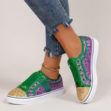 Xajzpa - Casual Sequins Patchwork Round Comfortable Flats Shoes