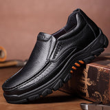 Xajzpa - Genuine Leather Shoes Men Loafers Soft Cow Leather Men Casual Shoes New Male Footwear Black Brown Slip-on A2088