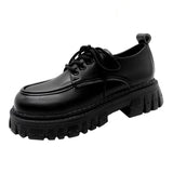 Xajzpa - Metal Chain Platform Lolita Gothic Shoes Woman 2023 Spring College Style Patent Leather Pumps Women Japan School Uniform Shoes